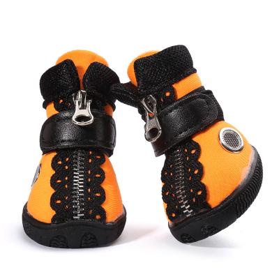 China Stocked Dog Sneakers For Spring And Summer With Zipper Non Slip Pet Shoe Durable And Breathable Shoes For Dog for sale