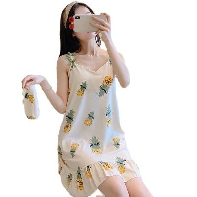 China Women's Causal Sleepwear Princess Style Ladies Nightshirt Summer Sexy Women's Cartoon Nightgown Plus Size With Chest Protection Women Night Dress for sale