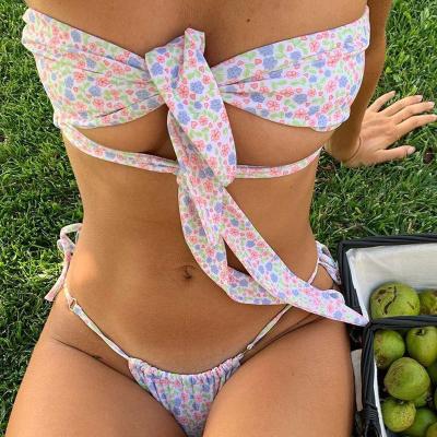 China String Bikini Women Summer Antibacterial Swimwear For Female Solid Fashion 2021 High Waist Sexy Woman Swimwear With Pad Swimming Bathing Suit for sale