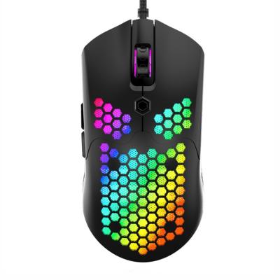 China Wolf M5 Lightweight Lightweight Free Computer Optical Ergonomic Honeycomb USB Wired 6 Button Gaming Mouse for sale