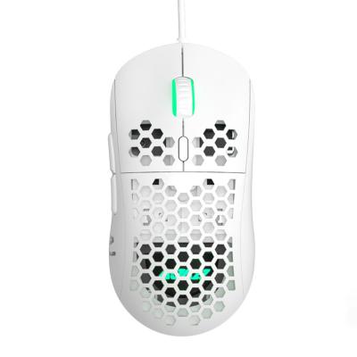 China Gaming Light Gaming Honeycomb RGB Light 6D USB Wired PC Computer Gaming White Mouse 16000 DPI for sale