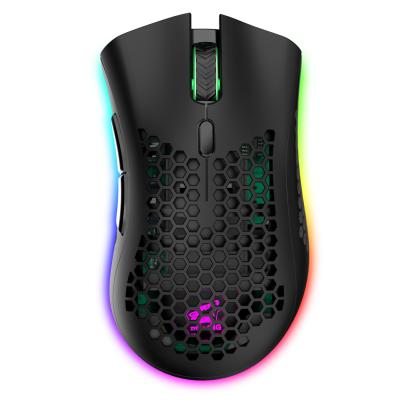 China Ergonomic Honeycomb USB Optical Mouse Charging Hole Wireless Optical Mice RGB 2.4ghz Honeycomb PC Computer Gaming Mouse for sale