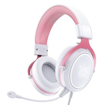 China Onikuma Waterproof Headband Headband Stereo RGB Microphone Wired PC Earphone Pink Gaming Headset For Girls for sale