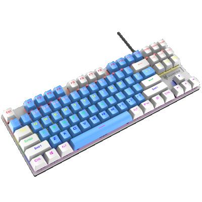 China Anti-ghosting Anti-ghosting Low Price 87 Keys Dual Color Wired Blue Switch Mechanical Gaming Keyboard Made In China for sale