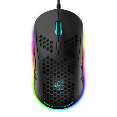 China Lightweight Glowing Honeycomb RGB USB Macro 6D Honeycomb Cable Optical Mouse Lightweight Ergonomic Lightweight Computer Gaming for sale