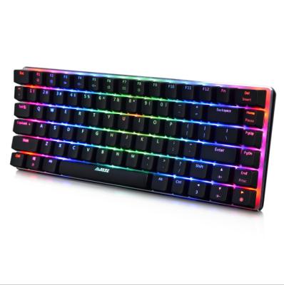 China Plug and Play 82 Keys Swich RGB Black Blue Backlit Gamer USB Wired Ajazz Mechanical Keyboard for sale