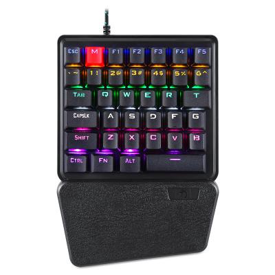 China Professional Anti-ghosting Anti-ghosting Portable Shoot Gaming Mixing Light USB Wired One-hand Mechanical Gaming Keyboard for sale