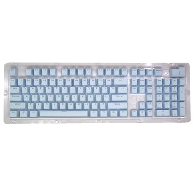 China Computer keyboard 104 PCs white customization ABS light blue transparent mechanical keycaps high quality keycaps for sale