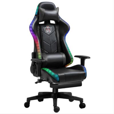 China Blue USB (Height) (Height) Metal Swivel Sports Adjustable Ergonomic Adjustable Massage PU Tooth Racing RGB Gaming Chair for sale