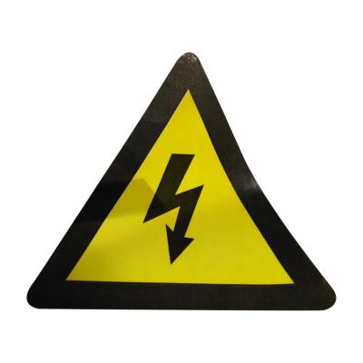 China Waterproof Print Customized Stickers Warning Electrical Hazard Lightning Label Safety Paper for sale