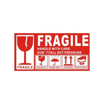 China Non Waterproof Fragile Paper Box Sticker Label Stock Stickers Outer Label Fragile Delivery Fast for sale