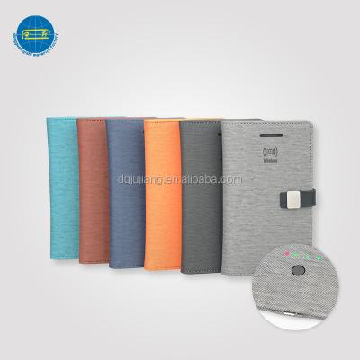 China Fashion credit card and cordless phone charging leather holder for sale