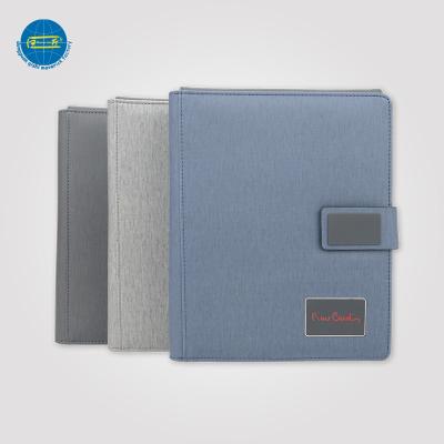 China Convenient business leather folder with tablet holder and wireless charger for sale