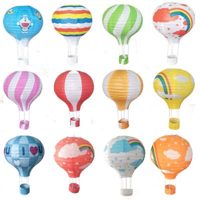 China Fashionable Assorted Colors Handmade Hanging Air Balloon Paper Lantern Kids Birthday Party Wedding Decoration for sale