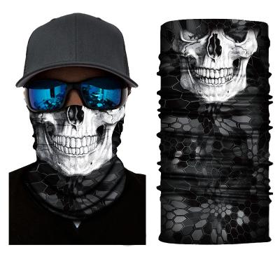 China Fancy Face Digital Custom Half Bandana Sunscreen Print Skull Costume Seamless Tube Bandanas Scarf for sale