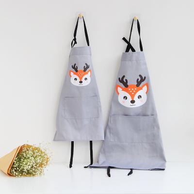 China Cartoon Apron Parent-child Apron Combinations Cooling Kindergarten Baking Lovely Animal Children's Cotton Apron Manufacturers for sale