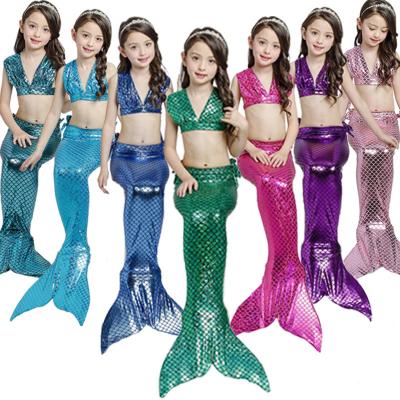 China Shoulderless Collar Mermaid Tail Clothing Children Mermaid Girls Swimwear Kids Anti-static Bikini Girl Bikini for sale