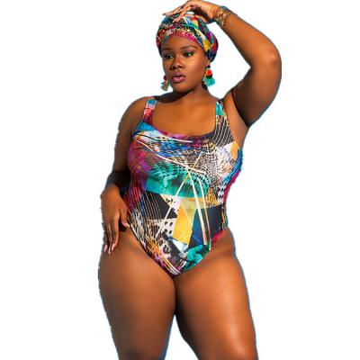 China 2020 QUICK DRY printing sexy plus size women's swimwear bikinis one piece high waist swimwear for sale