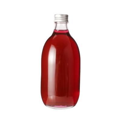 China Beverage Round Clear Boston Bottle 280ml 350ml 500ml Coffee Juice Drink Bottle Beverage Glass Bottles for sale