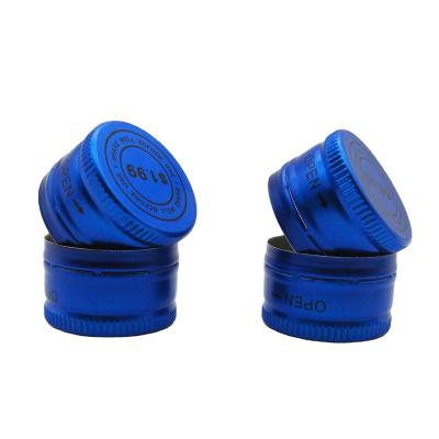 China Non Spill Production 18mm 25mm 28mm Professional Aluminum Wine Bottle Caps Closures Pile Proof for sale