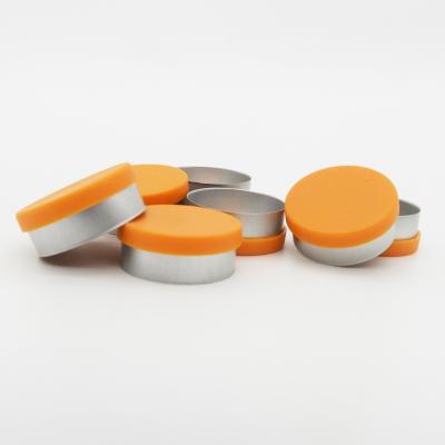 China Non Spill Pharmaceutical Aluminum Plastic Flip Top Cap 13mm 20mm Crimp Orange 32mm For Sale Small Vials Plastic Cap for sale