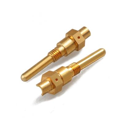 China New Energy Vehicle Charging Stack Customized Precision New Energy CNC Brass Core Machining Male And Female Pogopin Connectors for sale