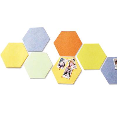 China Sound Absorption Highly Efficient Sound Insulation Recycled Polyester Fiber PET Paneling Hexagon Acoustic Panel Polyester Panel for sale