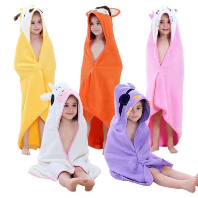 China MICHLEY'S 320 GSM Children's Cotton Beach Bathrobe Summer Cartoon Hooded Warm QUICK DRY Children's Towel for sale