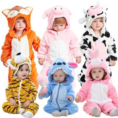 China Wholesale Fast Shipping Flannel MICHLEY Onesie Winter Animal Warm One Piece Baby Clothes Baby Boy Rompers for sale