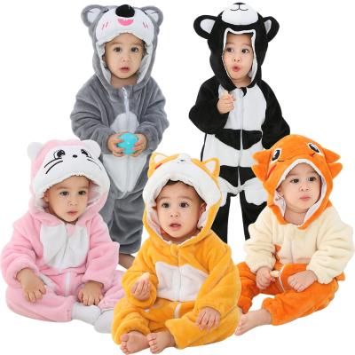 China 100% New Design Michley Polyester Onesie Christmas Hooded Infant Baby Animals Winter Rompers for sale