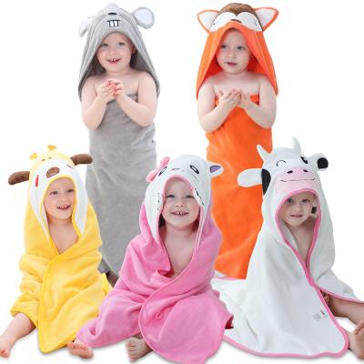 China Viable Wholesale Michley 320 GSM 90*90 Unisex Animal Kids Beach Hooded Baby Towels Bath 100% Cotton for sale