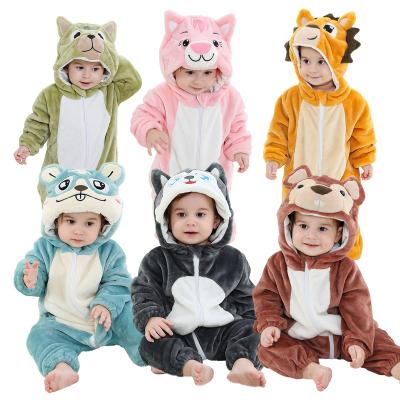 China Wholesale 100% Polyester Michley Infant Boys Overalls Girls Newborn Winter Clothes 3D Animal Hooded Baby Rompers for sale