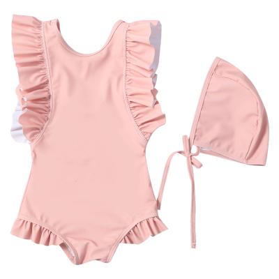 China Michley Girls Summer One Pieces Solid Color Breathable Wholesale Kids Funky Swimsuit for sale