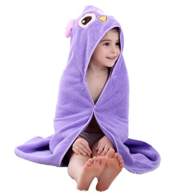 China MICHLEY Kids Owl Cartoon Soft Hooded QUICK DRY Towel for sale