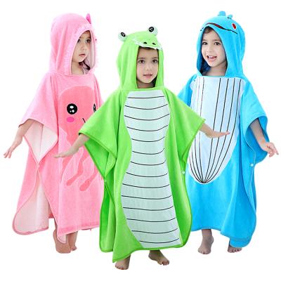 China MICHLEY QUICK DRY Children's Hooded Towel Beach Bathrobe Boys Animal Towels for sale