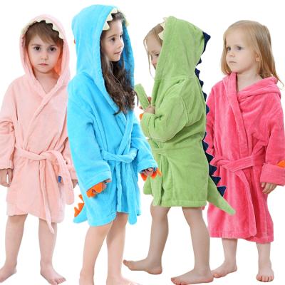 China MICHLEY Kids Dinosaur Beach Towel QUICK DRY Cartoon Boys Beach Toddler Bath Long Robe for sale