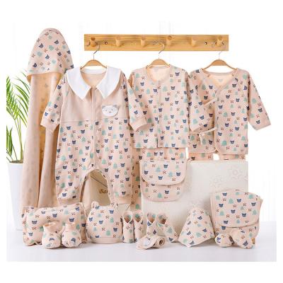 China 2021 Newborn Baby Romper Anti-Shrink Gift Box Autumn New Arrival Baby Cotton Gift Box 22 Items Set Baby Clothing Sets for sale