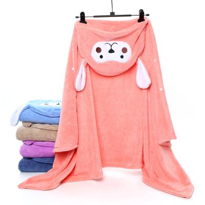 China Viable Factory Wholesale Cartoon Michley Hoodedn Girls Baby Bathrobe Kids Quick Dry Towels for sale