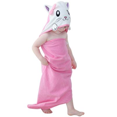 China Michley QUICK DRY Pink Cat OEM Newborn Baby Towels for sale