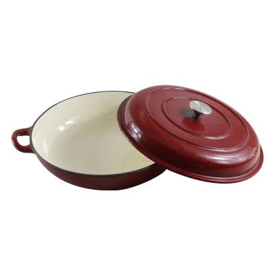 China Sustainable Cast Iron Nitriding Cookware Non-Stick Shallow Casserole for sale