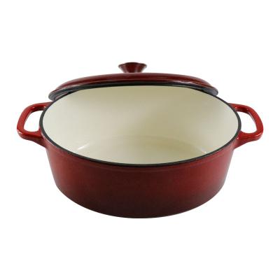 China Sustainable Hot Selling Non Stick Oval Amazon Amazon Enamel Coated Cast Iron Casserole German for sale