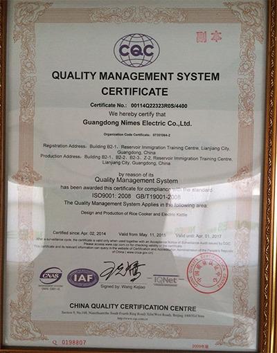 ISO9001 - Guangzhou Taipeng Electrical Appliances Technology Co., Ltd.