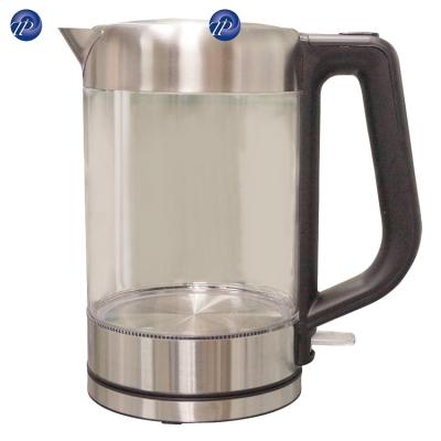 China 360 degree rotation base electric glass kettle for tea or coffee with plastic handle for sale