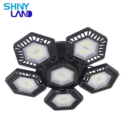 China New Garage Rise Lighting 150W 120W Foldable Deformable Led Garage Light 12000 Lumen Super Bright 5 Blade Indoor Indoor for sale