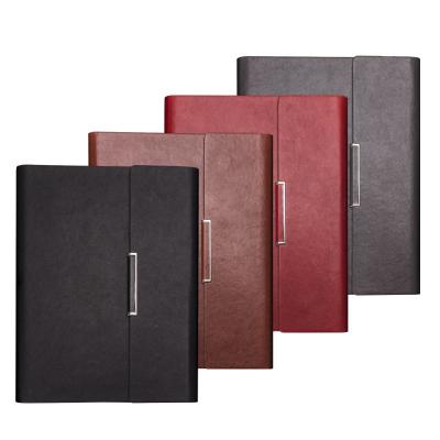 China 2022 New Arrival Planner A5 Leather Ring Binder Up-to-Date 6-Ring Notebook Hardcover Silver Binding for sale