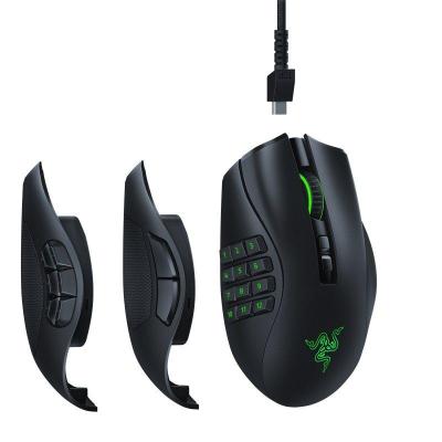 China Razer Gaming Naga Pro Ergonomic Black Wireless Computer Mouse High Precision Gaming Mouse With Switchable Side Plates for sale