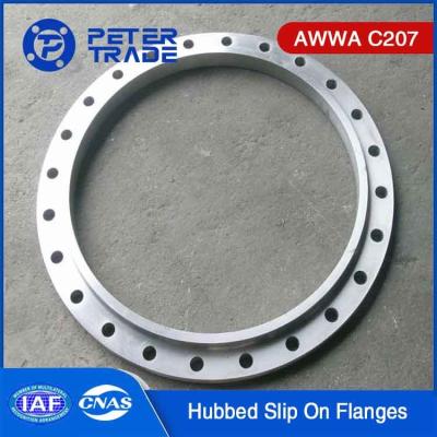 China AWWA C207 Flancas de tubos de aço de grande porte padrão Classe E 275 PSI Hubbed Slip On Flange para serviços de água à venda