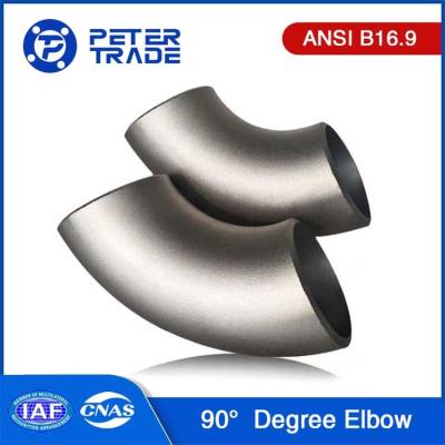 China 3D Radius ASME B16.9 4 pulgadas de acero inoxidable de tubo de ajuste ASTM A403 90 grados Codo en venta