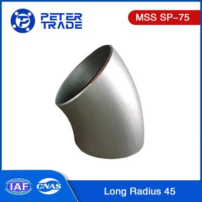 China MSS SP-75 Acessórios para tubos de soldadura de traseira WPHY 45 graus Cotovelo longo raio NPS 16 a NPS 60 à venda