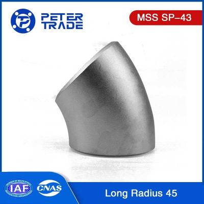 China MSS SP-43 1/2' a 24' Acero inoxidável Fittings de tubos de fundição de traseira com raio longo Cotovelos 45 graus Cotovelo à venda